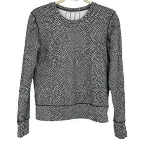 Lululemon Rush Hour Pullover Top Long Sleeve Frozen Fizz Size 4 Black White